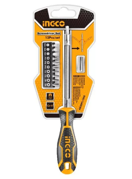 İNGCO AKSDFL1208 TORNAVİDA SPİRALLİ 12'Lİ SET