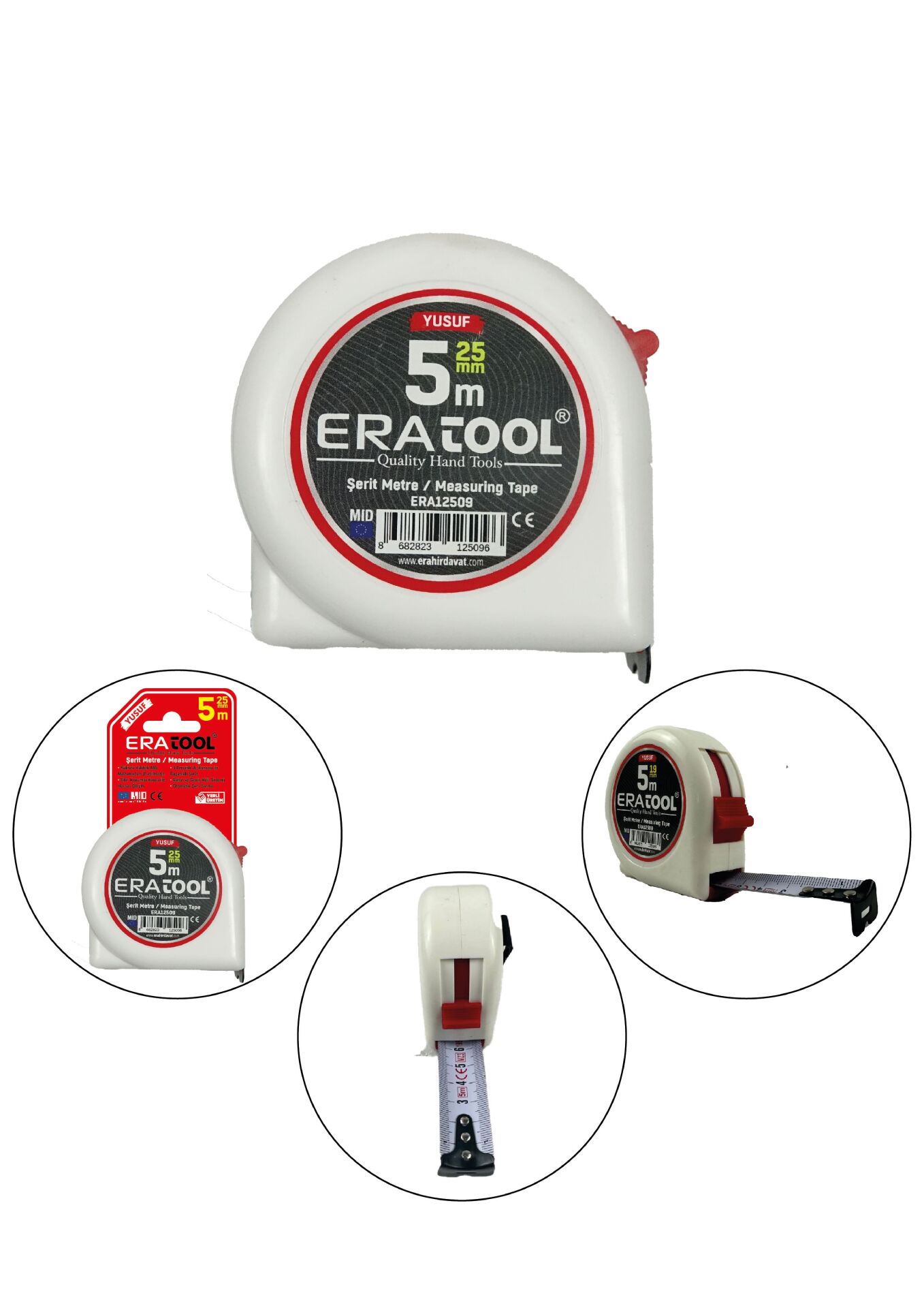 ŞERİT METRE 5*25MM - BEYAZ ERA12509 YUSUF ERATOOL